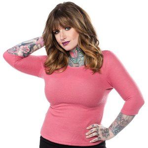 Sourpuss Audrey Sweater in Rose